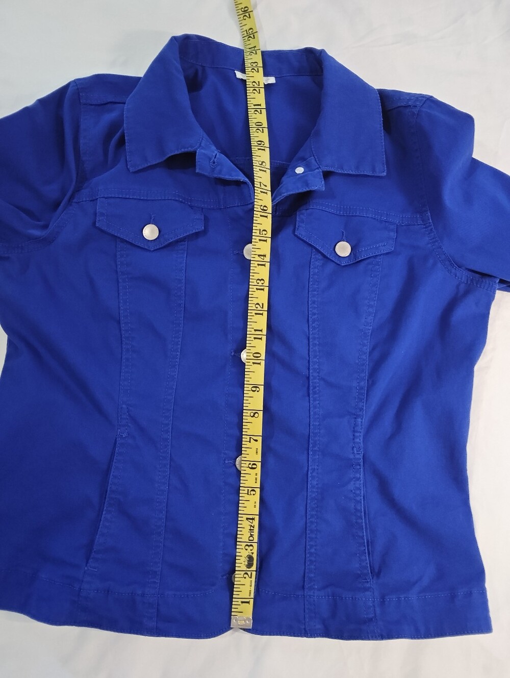 Charter Club Royal Blue Jean Jacket Style Cotton Blend Jacket, Size L - Picture 9 of 9
